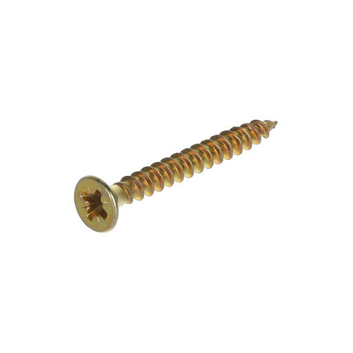 Riex Screw 4x35 mm, PZ, șurub cap înecat, cutie 500 buc, zinc galben