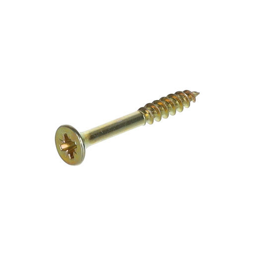 Riex Screw 4,0x33/14 mm, PZ, tête fraisée, boite 500 pcs, zingué jaune (filetage partiel)