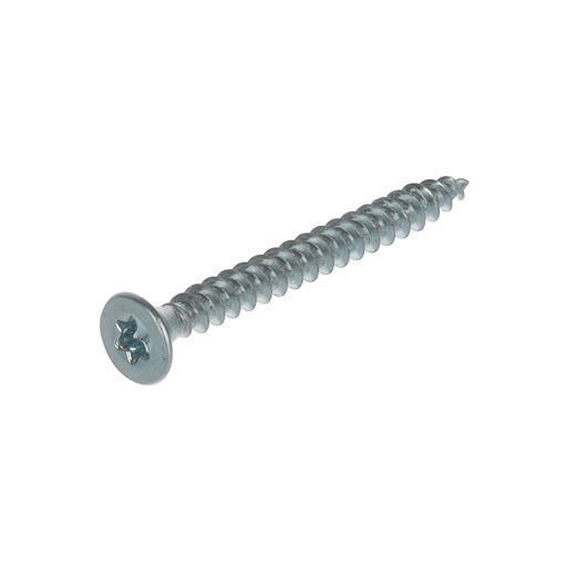 Riex Schrauben 4,0x40 mm, TX, Senkkopf, Weiß verzinkt (Packung 500 Stück)