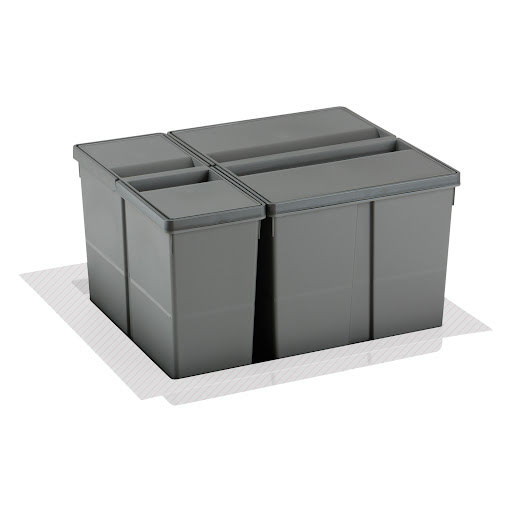Riex GN09 odpadkový kôš - koše pre 600, 1x26L+1x11L, H277, antracit