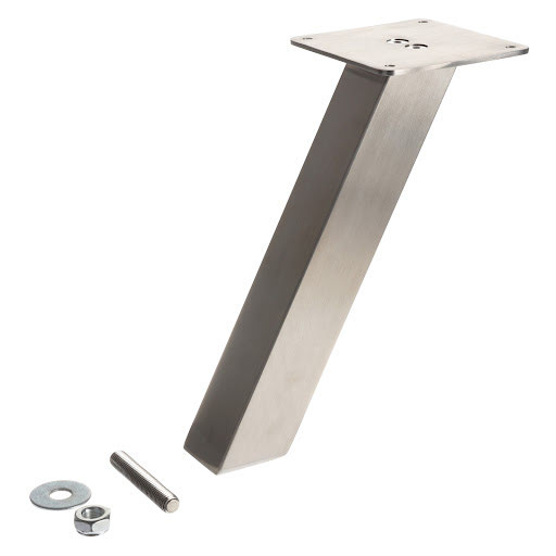 Riex GI22 Console de bar carrée, inclinée, 38x38 mm, 200 mm, inox