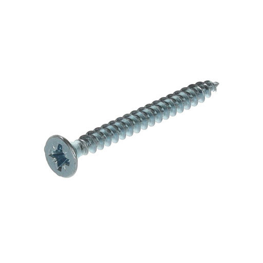 Riex Schroeven 4,0x 40 mm, Platte verzonken kop, PZ-drive, 500 stks, Wit zink voldraad