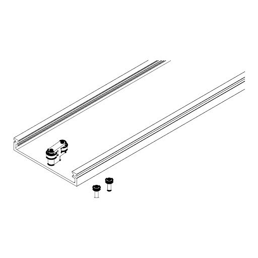 EF12010401G00006 Hawa Concepta III, Connector bottom 110 mm for two pivot/slide-in doors (in front of fixed plinth)