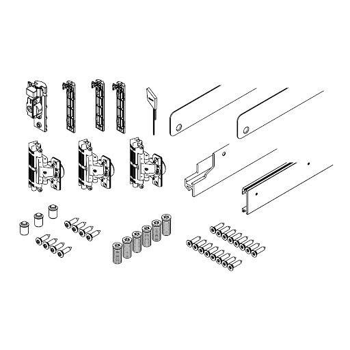 Hawa Concepta III 25, set de bază stânga, înălțimea ușii 1200-2200 mm