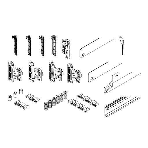 Hawa Concepta III 35, set base anta destra, altezza anta 1900-2700 mm