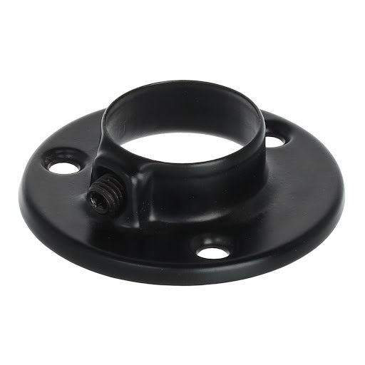 Riex VT23 Supporto per barra armadio rotonda, diametro 25 mm, acciaio, nero opaco