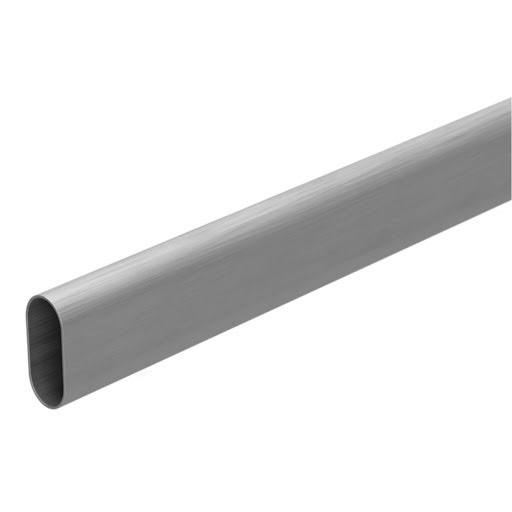 Riex VT24 Barra per armadio, ovale, 30x15 mm, 0,7 mm, 3000 mm, cromo opaco