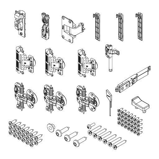 Hawa Folding Concepta III 20 Push, basic set, door height 1200–2200 mm