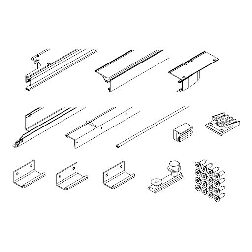 Hawa Folding Concepta III 20/25, track set 2 doors, right, aluminum, anodized