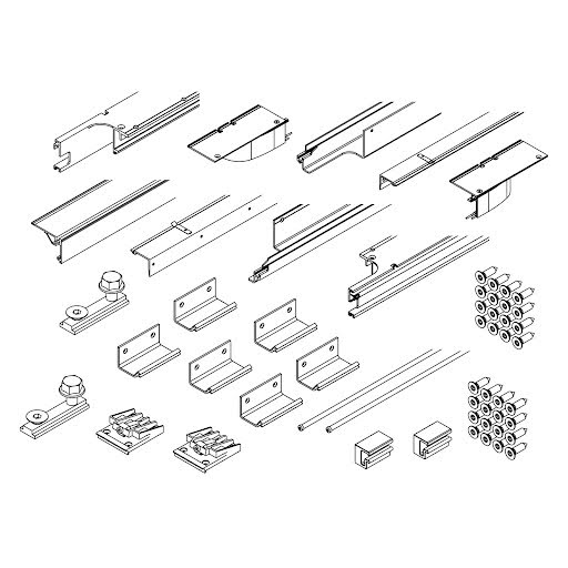 Hawa Folding Concepta III 20/25, track set 4 doors, aluminum, anodized