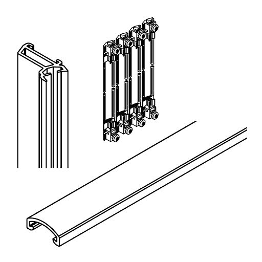 Hawa Folding Concepta III 25, upright set, door height 1900–2700 mm, aluminum, anodized