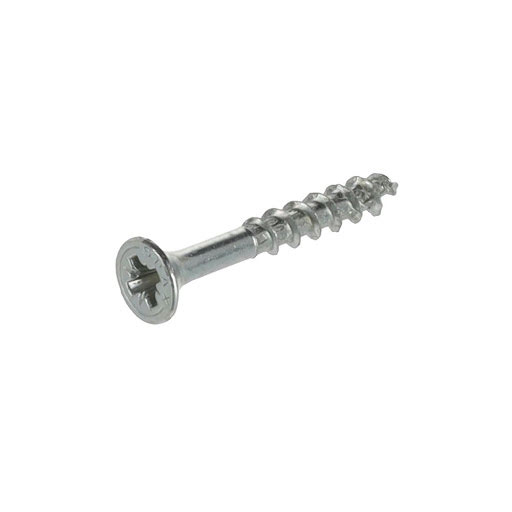 Spax Screw for chipboard, 4,0x45mm, PZ2, flat ctrsunk head, part.thrd, white zinc (500 pcs pack)