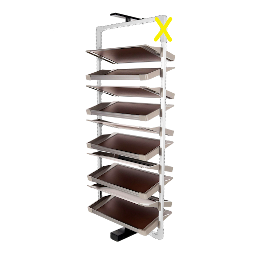 Riex VX53 Rotating shoe rack, 10 shelves with mechanism, silver/brown